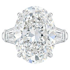 GIA Certified 8.5 Carat I VS1 Oval Diamond Platinum Ring
