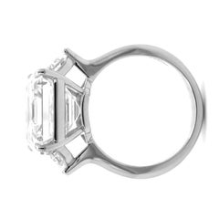 GIA Certified 10.19 Ct. Asscher Cut Diamond Platinum Ring