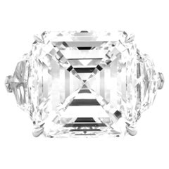 GIA Certified 10.19 Ct. Asscher Cut Diamond Platinum Ring