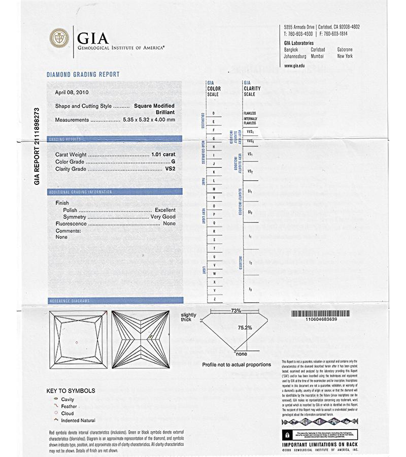 GIA Certified 1.01ct Diamond Engagement Ring and Wedding Band Set im Zustand „Gut“ im Angebot in New York, NY