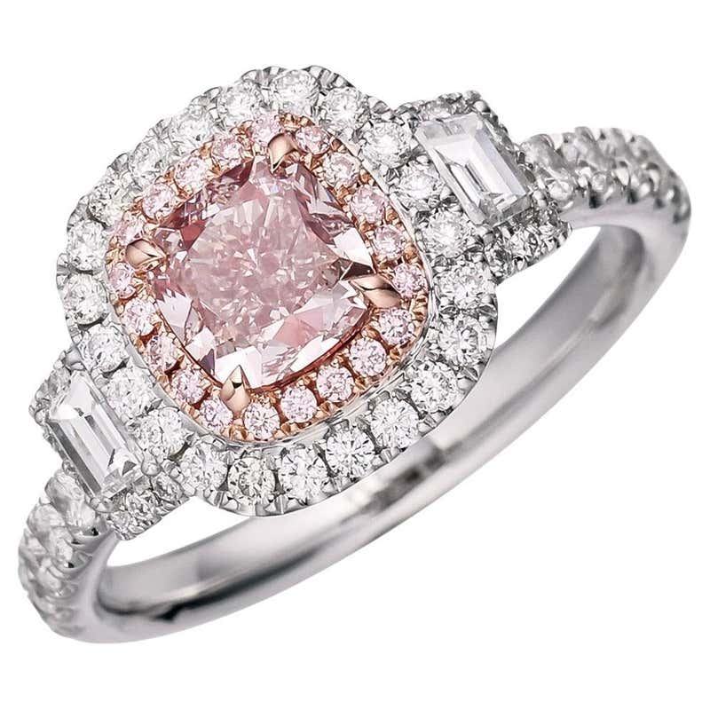 GIA Certified, 0.50ct Light Pink Natural Fancy Color Diamond Engagement ...