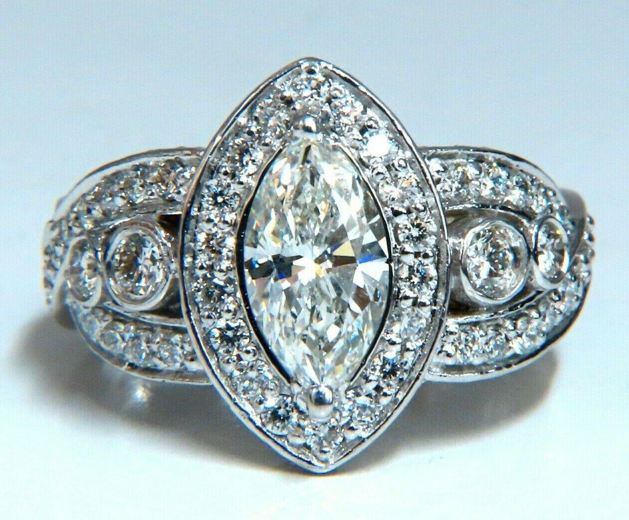 da uomo o donna Anello con diamanti a grappolo di 1,01 carati naturali certificati GIA 18 carati in vendita