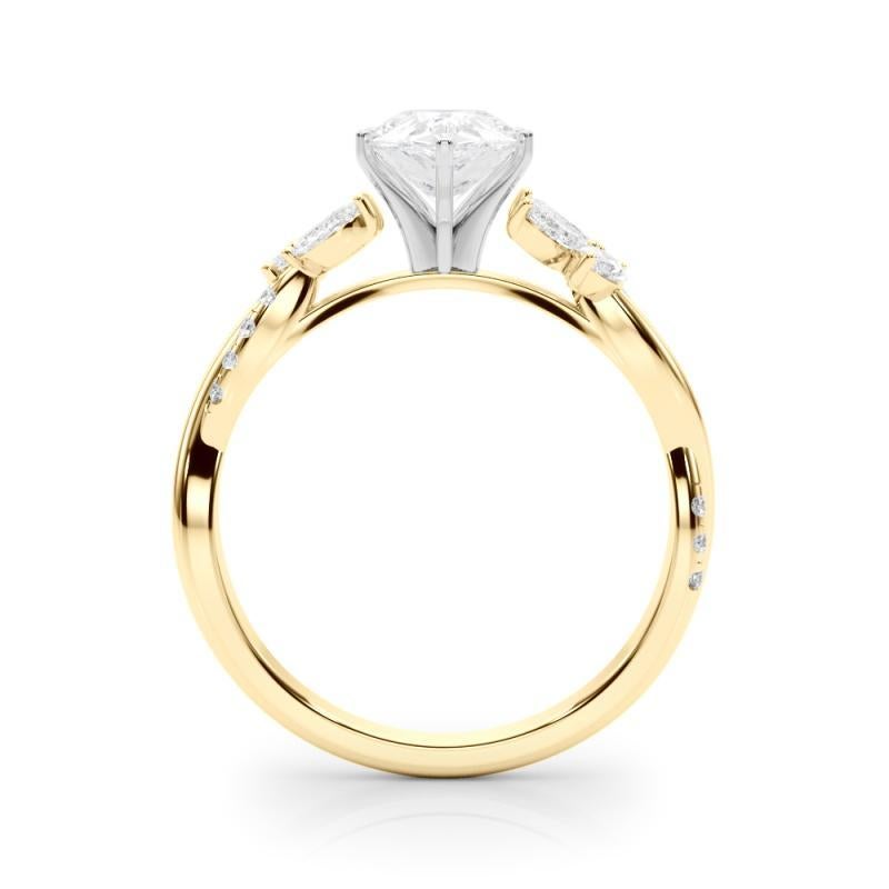 Anello con diamante GIA certificato 1,01ct Pear Entwined Garden Flower Vine In condizioni Nuovo in vendita a New York, NY