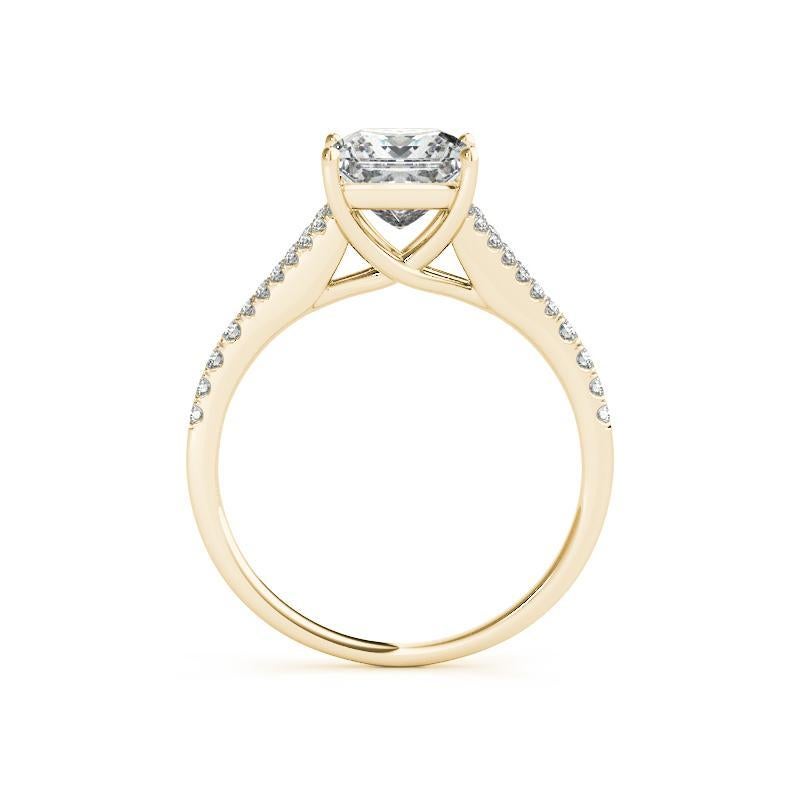 Taglio princess GIA Certified 1.01ct Princess Solitaire Entwined Prong Split Shank Diamond Ring in vendita