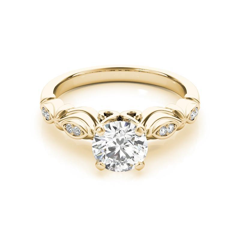 GIA Certified 1.01ct Round Multi-Stone Marquise Milgrain Ribbon Diamond Ring