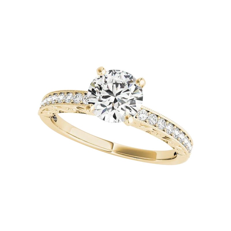Anello con solitario rotondo e canale a traliccio di diamanti certificato GIA da 1,01 ct.