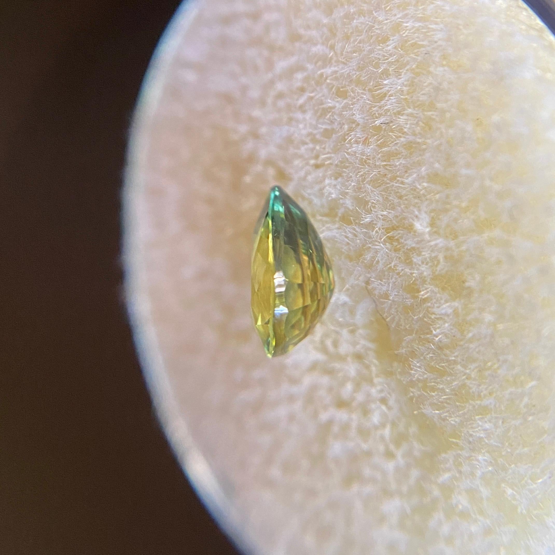 GIA Certified 1.01ct Untreated Vivid Yellow Sapphire Pear Teardrop Cut Gem For Sale 4
