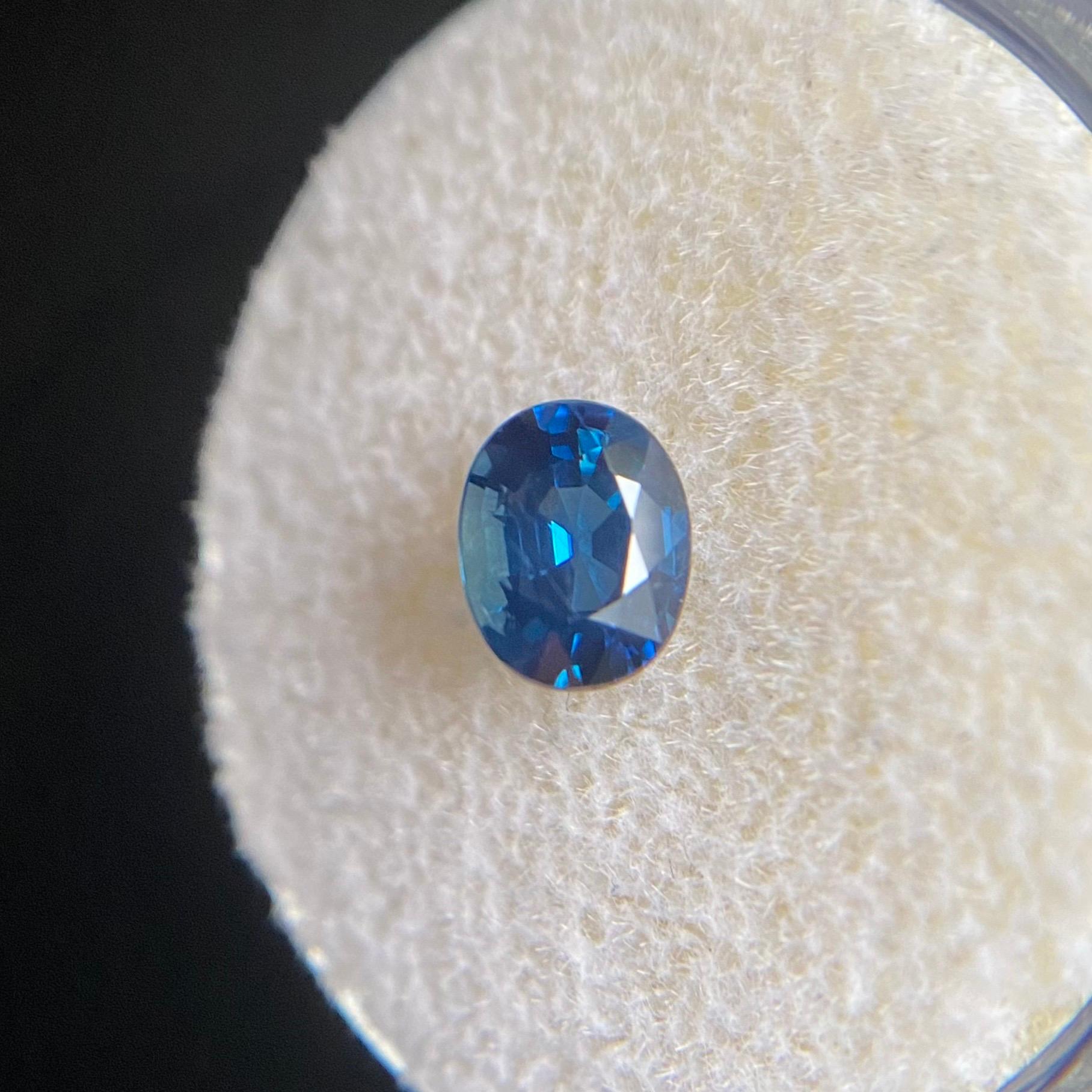 GIA Certified 1.01ct Vivid Blue Untreated Sapphire Oval Cut Unheated Rare Gem 6