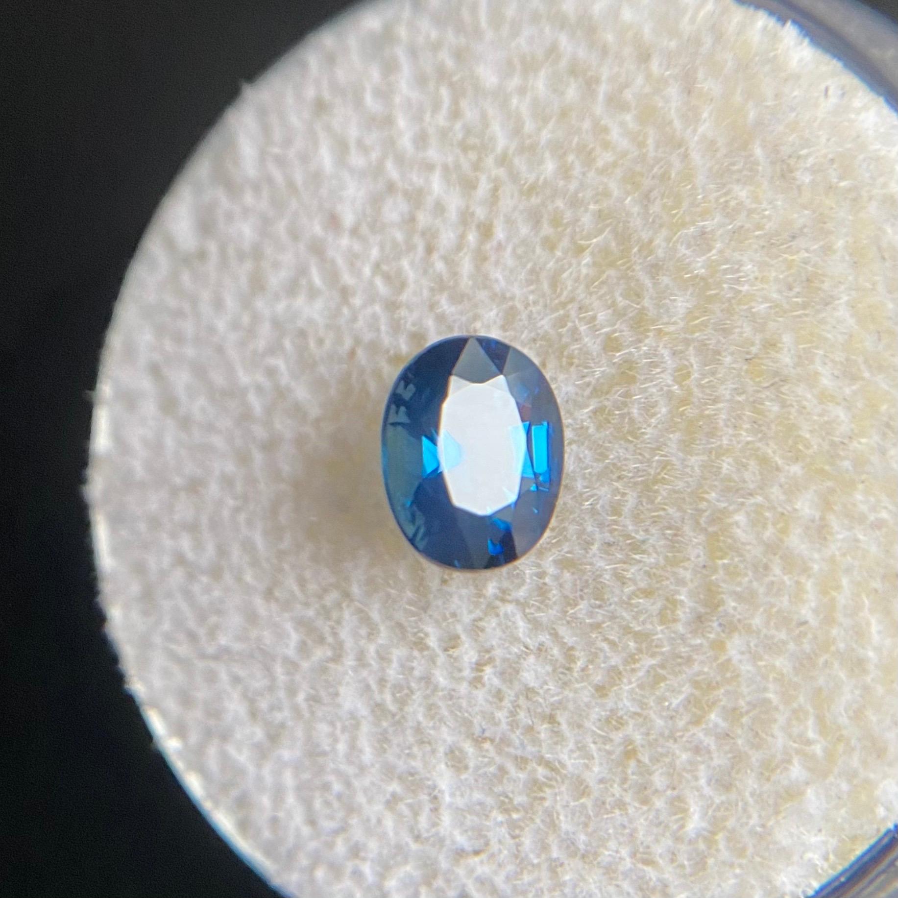 GIA Certified 1.01ct Vivid Blue Untreated Sapphire Oval Cut Unheated Rare Gem 7