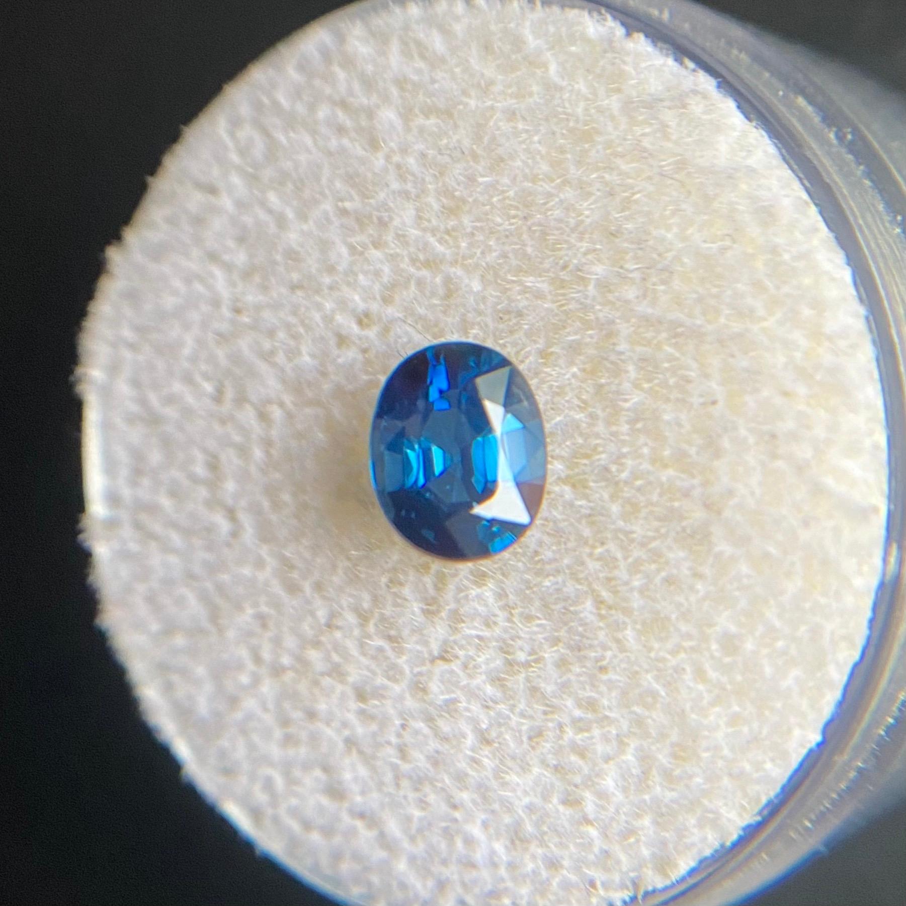 GIA Certified 1.01ct Vivid Blue Untreated Sapphire Oval Cut Unheated Rare Gem 3