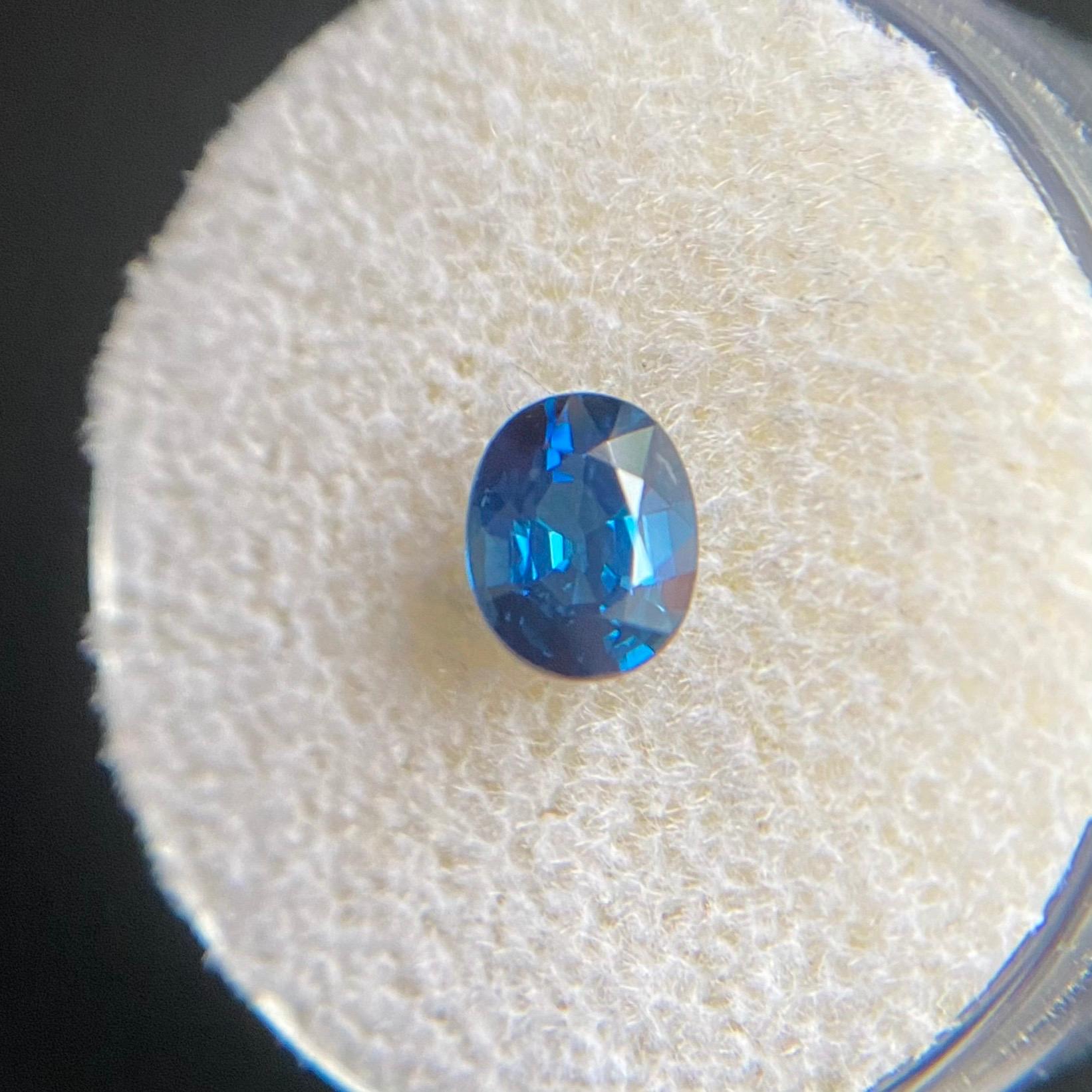 GIA Certified 1.01ct Vivid Blue Untreated Sapphire Oval Cut Unheated Rare Gem 4