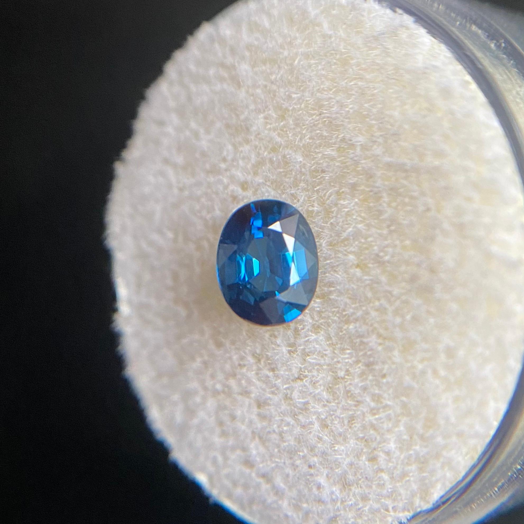 GIA Certified 1.01ct Vivid Blue Untreated Sapphire Oval Cut Unheated Rare Gem 5