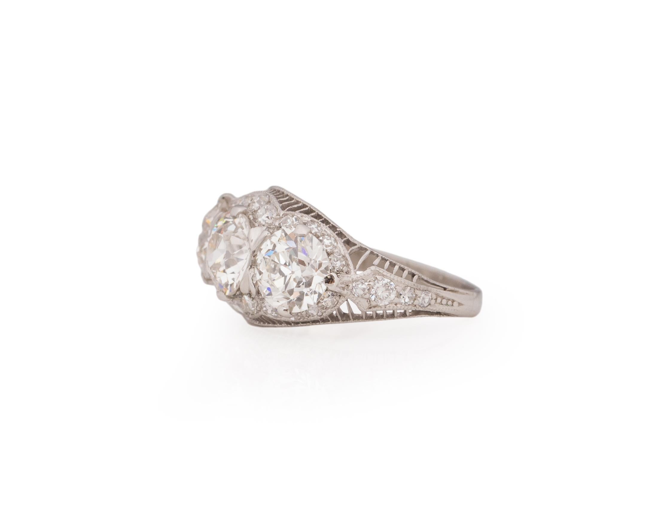 GIA-zertifizierter Platin-Verlobungsring mit 1.02 Karat Art Deco-Diamant (Art déco) im Angebot