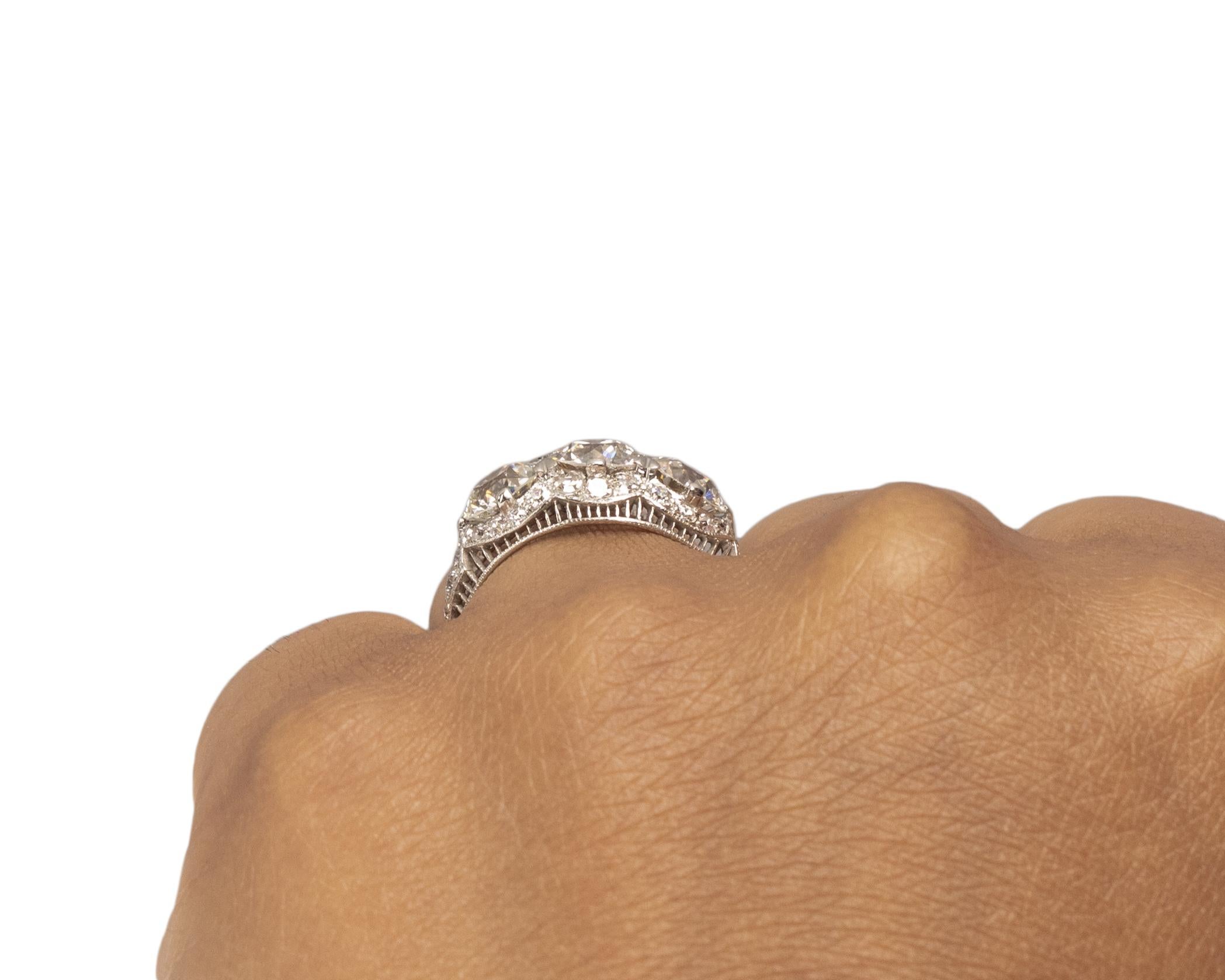 GIA Certified 1.02 Carat Art Deco Diamond Platinum Engagement Ring For Sale 1