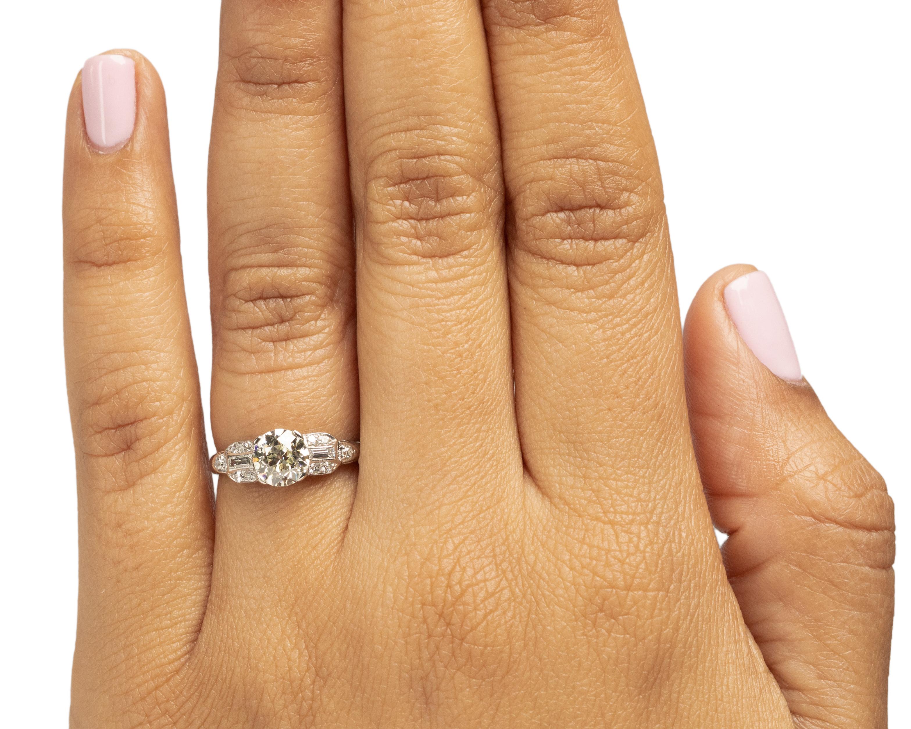 Bague de fiançailles en platine avec diamant Art Déco de 1,02 carat certifié par le GIA Pour femmes en vente