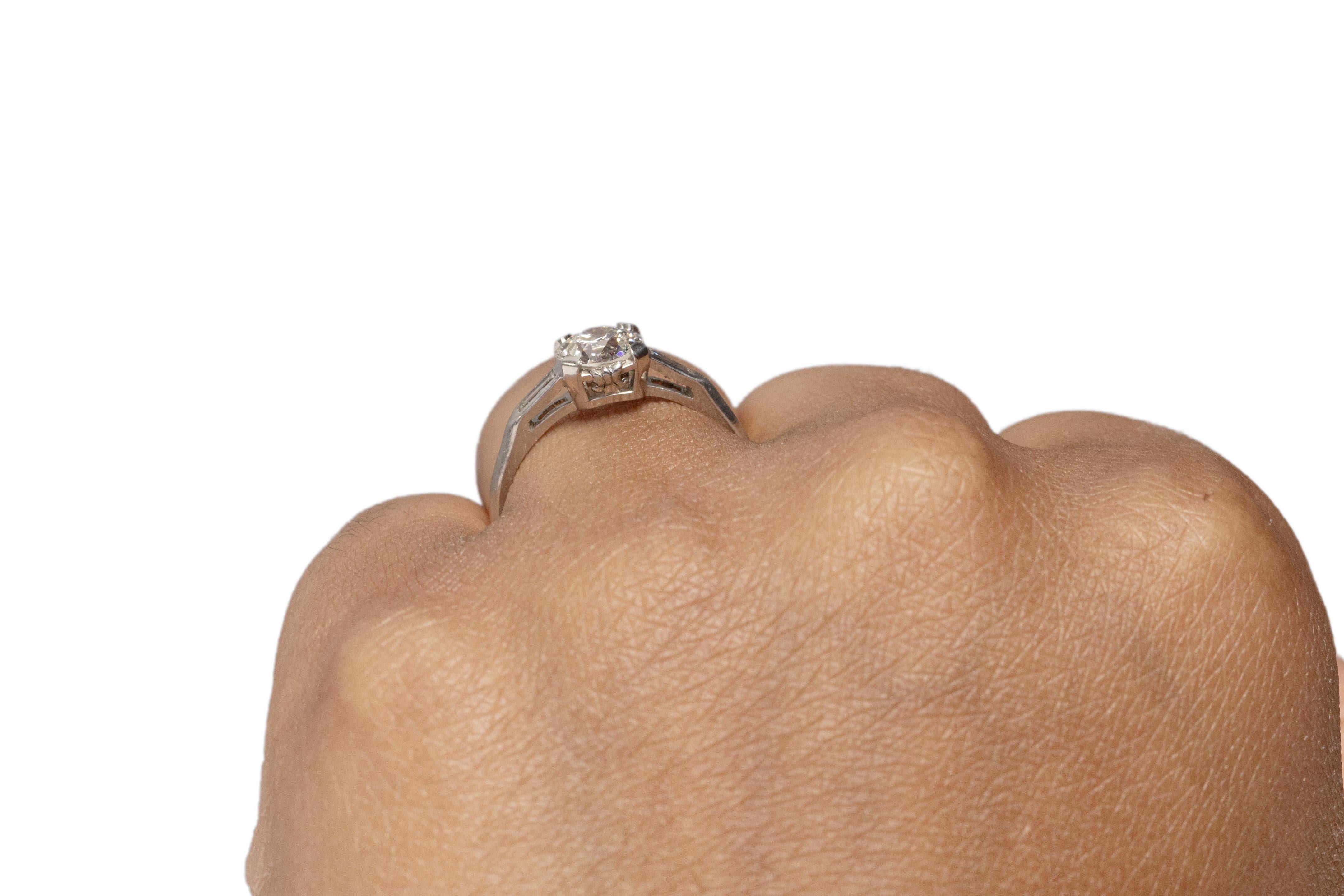 GIA Certified 1.02 Carat Art Deco Diamond Platinum Engagement Ring For Sale 2