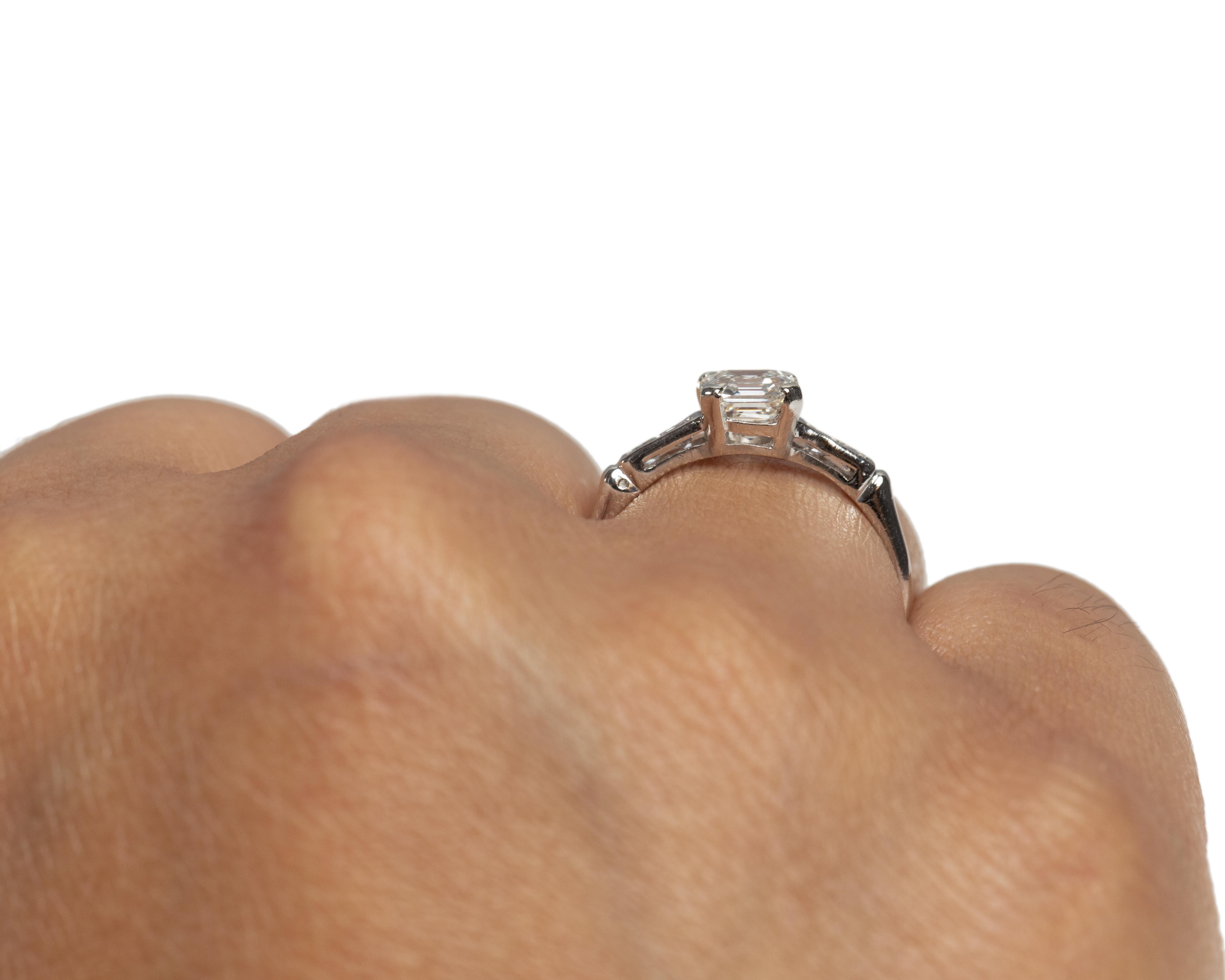GIA Certified 1.02 Carat Art Deco Diamond Platinum Engagement Ring, VEG#1845 In Good Condition For Sale In Atlanta, GA