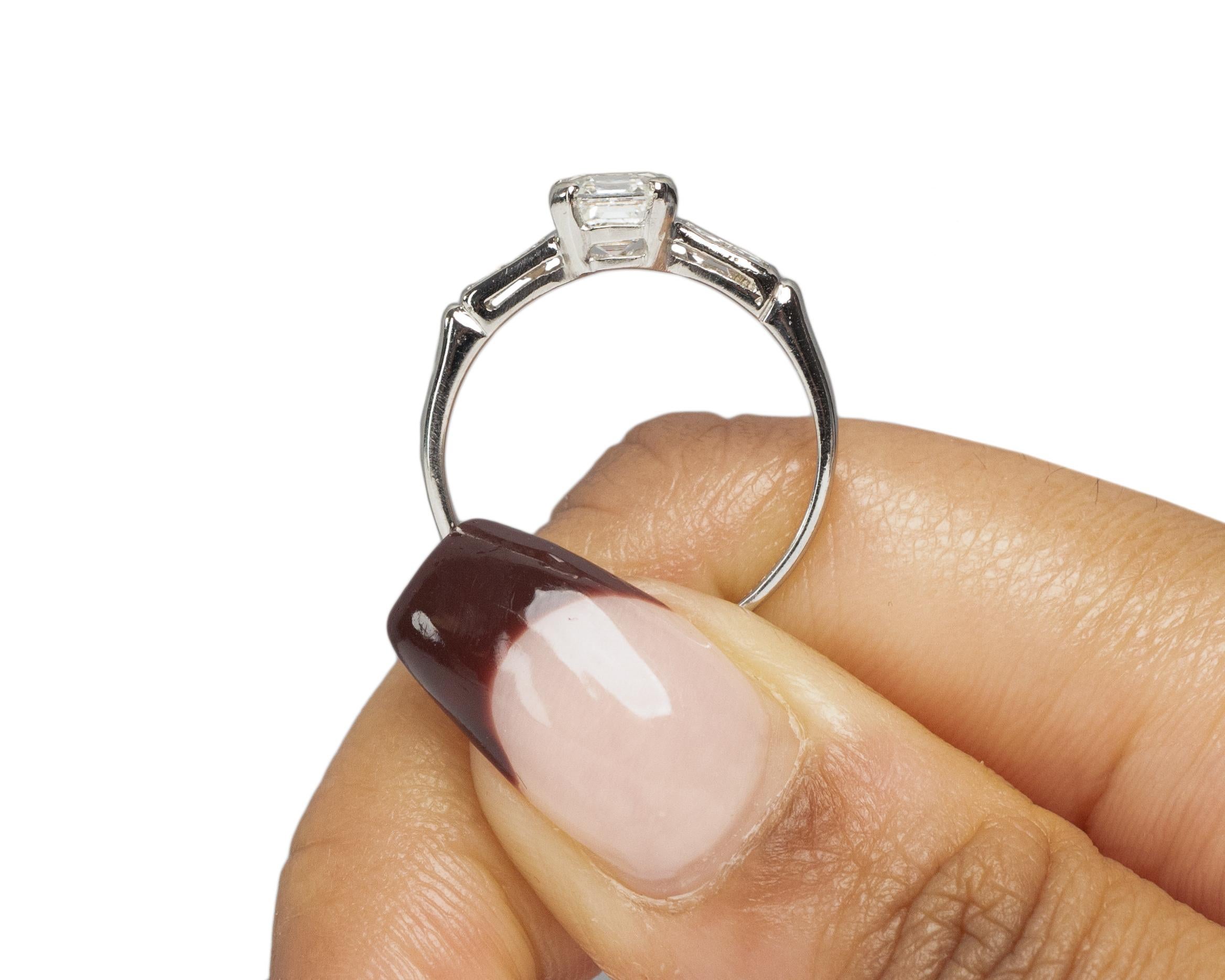 GIA Certified 1.02 Carat Art Deco Diamond Platinum Engagement Ring, VEG#1845 For Sale 1
