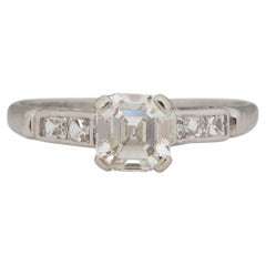 Antique GIA Certified 1.02 Carat Art Deco Diamond Platinum Engagement Ring, VEG#1845