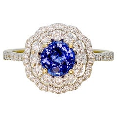 GIA Certified 1.02 Carat Cobalt Blue Spinel White Gold Engagement  Ring