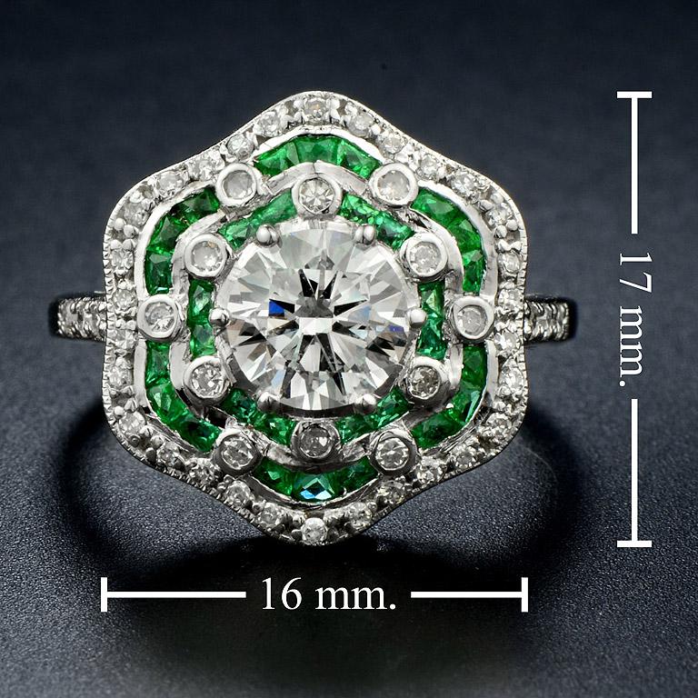 GIA Certified 1.02 Carat Diamond Emerald Engagement Ring 1