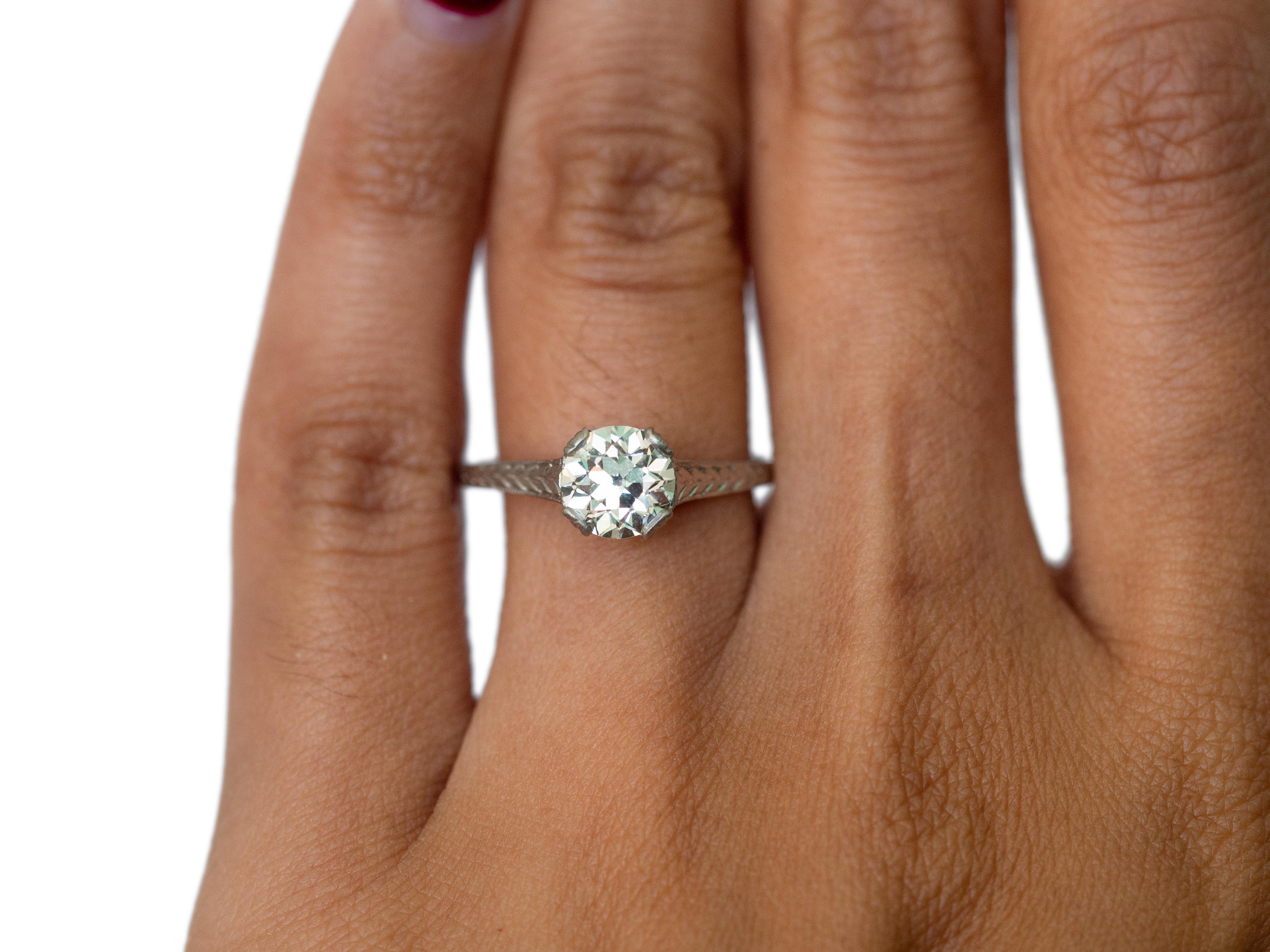 GIA Certified 1.02 Carat Diamond Platinum Engagement Ring In Good Condition For Sale In Atlanta, GA