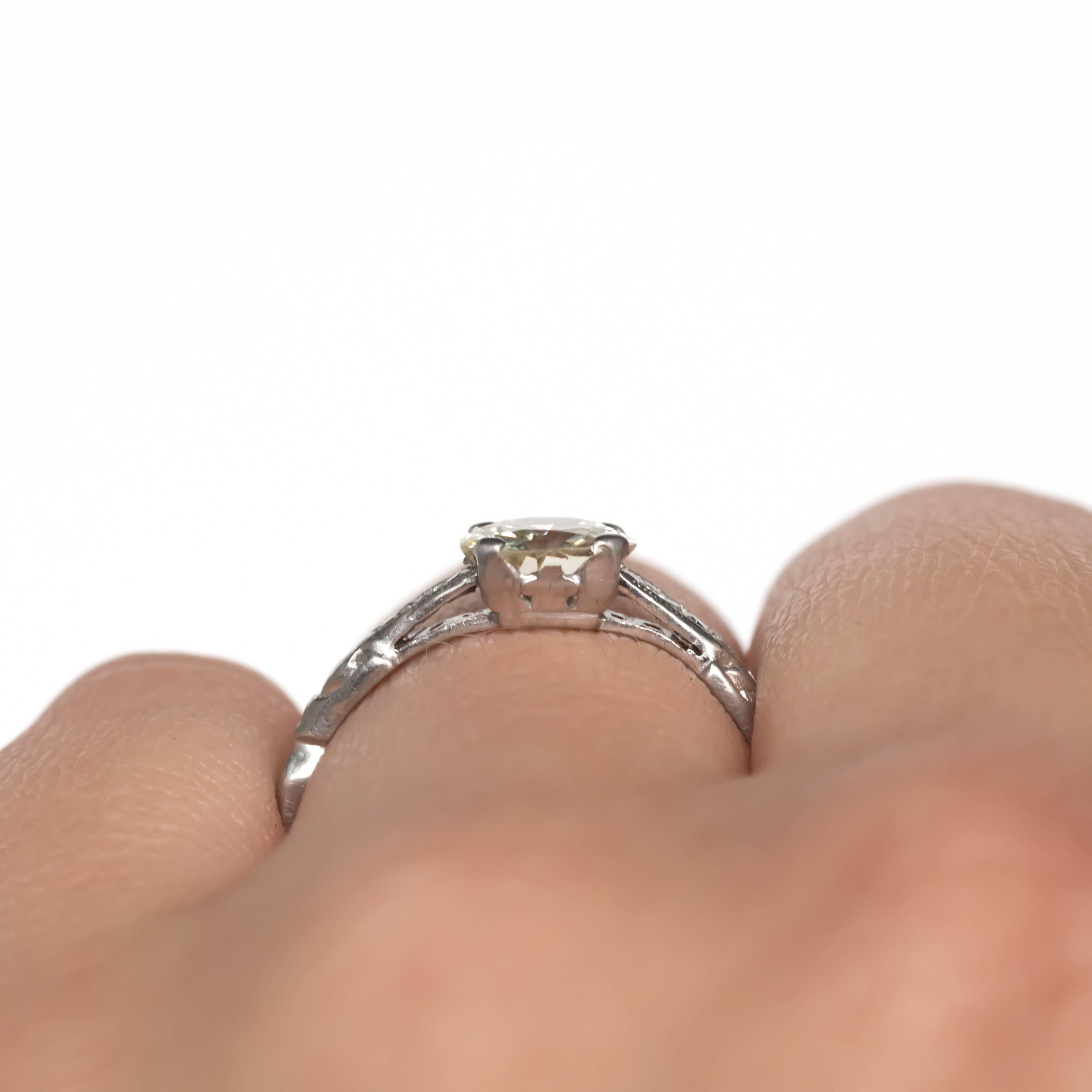 GIA Certified 1.02 Carat Diamond Platinum Engagement Ring For Sale 2