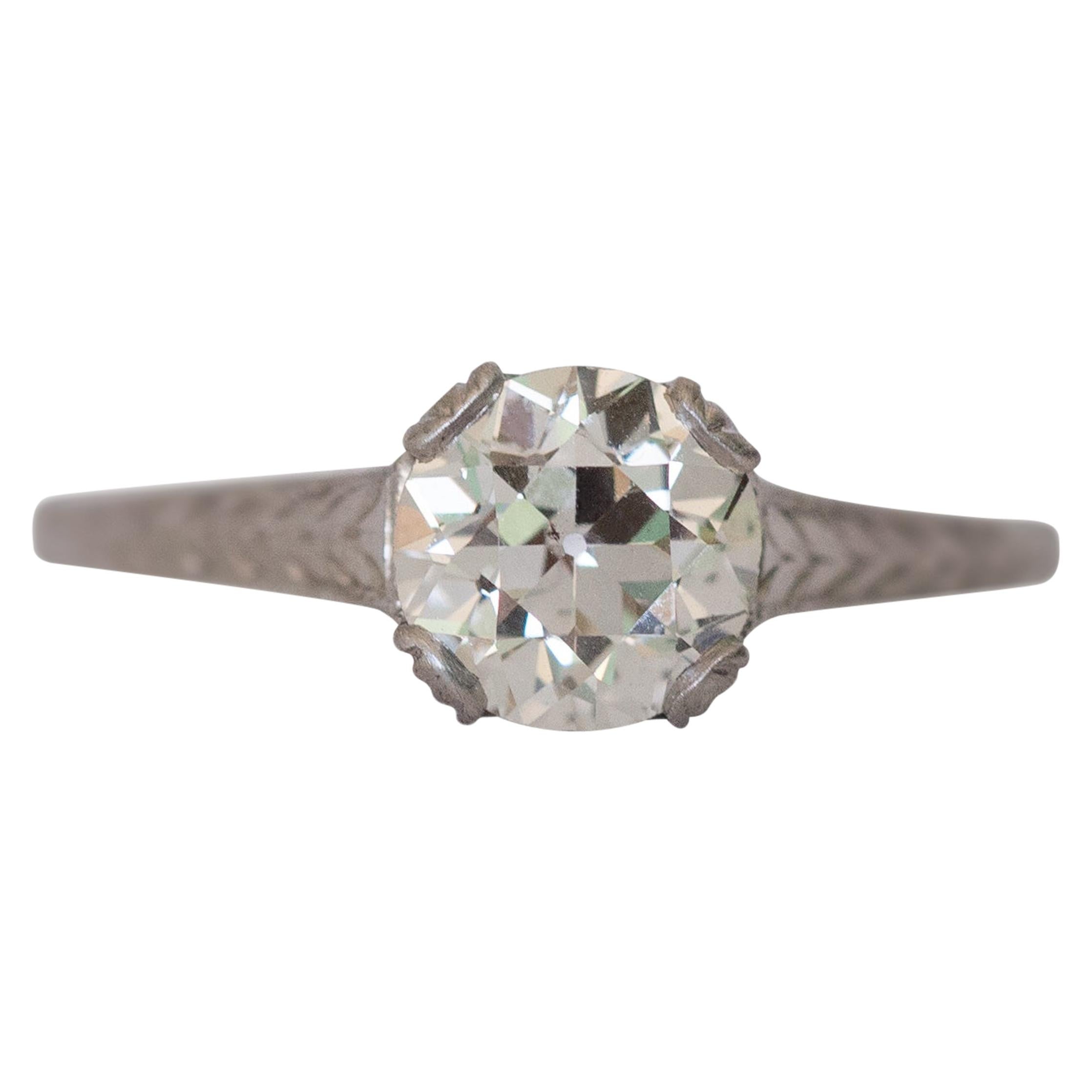 GIA Certified 1.02 Carat Diamond Platinum Engagement Ring For Sale