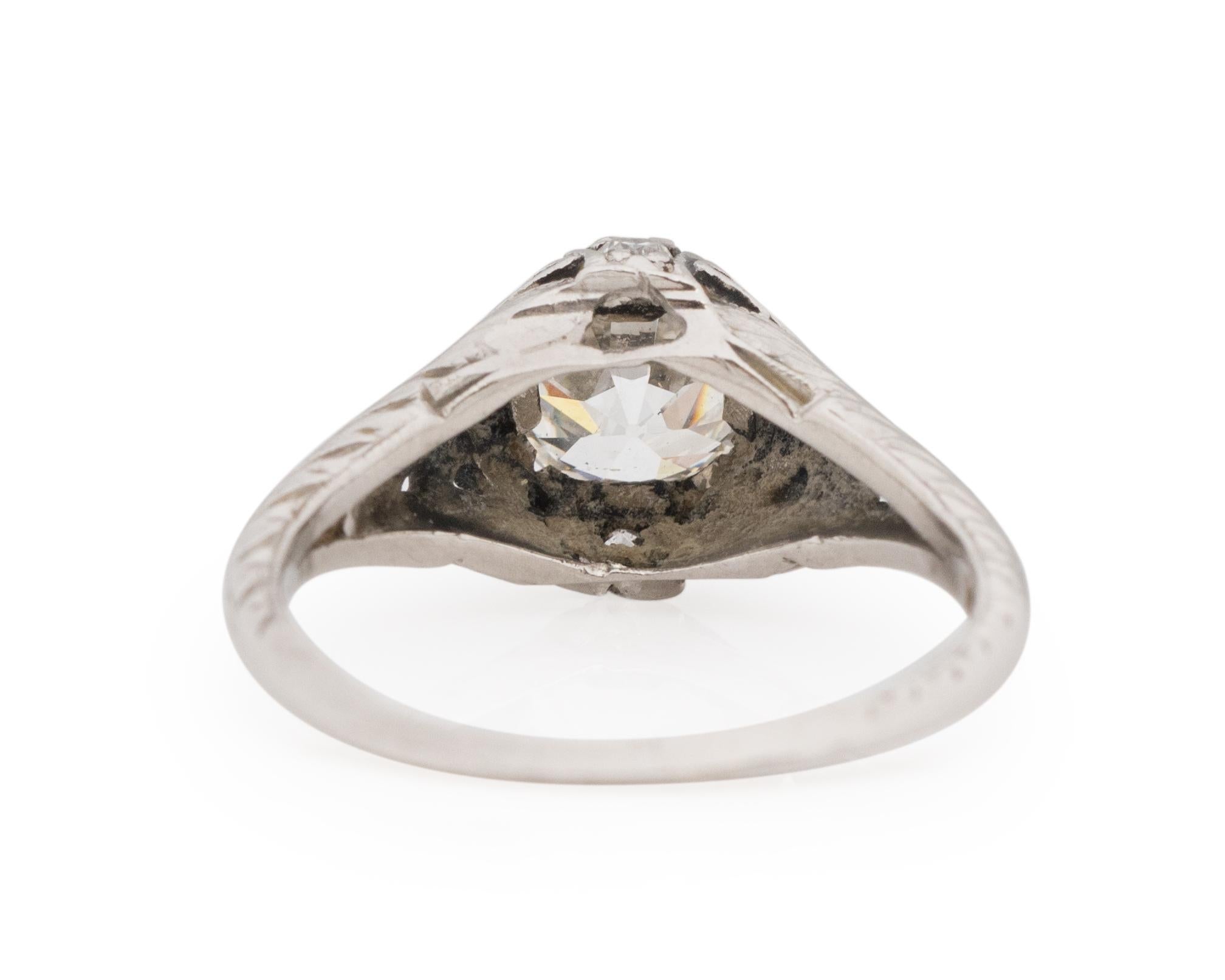 GIA Certified 1.02 Carat Edwardian Diamond Platinum Engagement Ring In Good Condition For Sale In Atlanta, GA