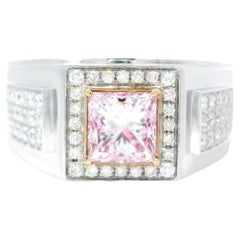 Anello con diamante certificato GIA da 1,02 carati di colore rosa tenue con purezza SI2