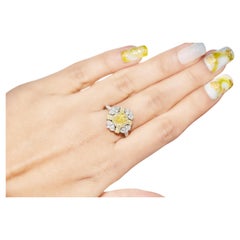 GIA Certified 1.02 Carat Fancy Intense Yellow I1 Clarity Diamond Ring