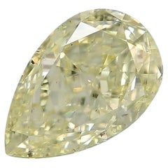 GIA Certified 1.02 Carat Fancy Light Green Yellow Si1 Clarity Diamond