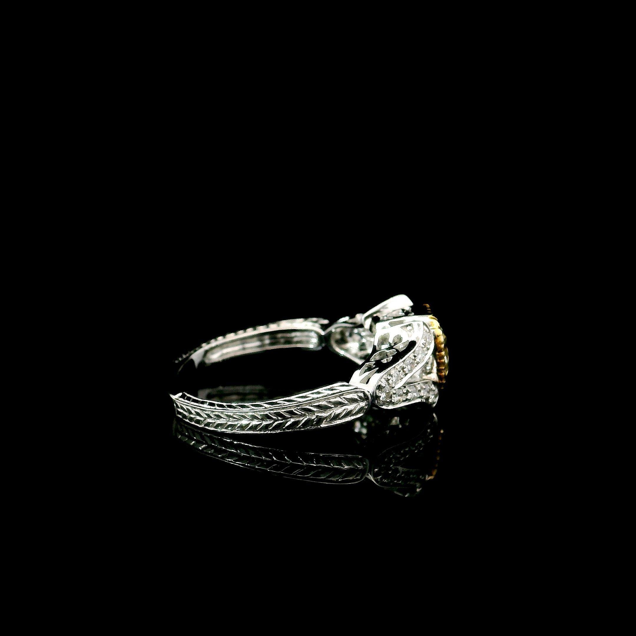 Taille coussin Bague en diamant jaune clair de 1,02 carat de pureté I1 certifiée par le GIA en vente