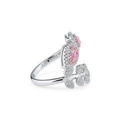 GIA Certified 1.02 Carat Fancy Pink White Diamond 18 Karat Gold Fashion Ring