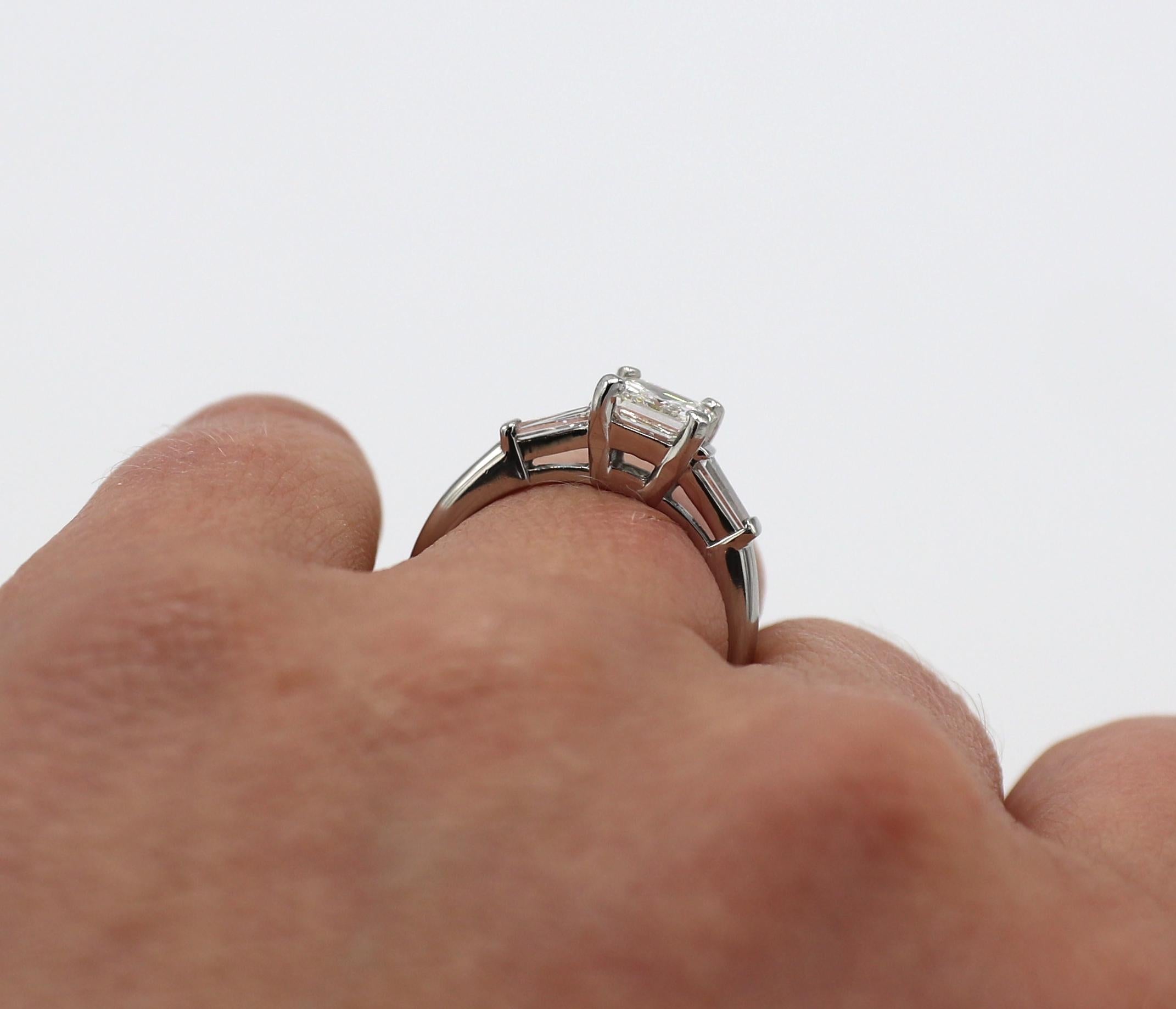 Bague de fiançailles en platine Asscher avec diamant naturel de 1,02 carat certifié GIA, G VVS1 Pour femmes en vente