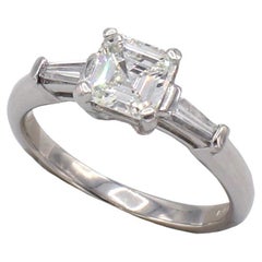 GIA Certified 1.02 Carat G VVS1 Asscher Diamond Platinum Engagement Ring