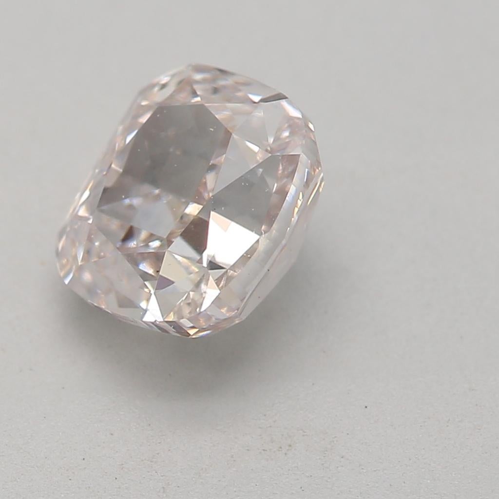 Cushion Cut GIA Certified 1.02 Carat Light Pink VS1 Clarity Diamond For Sale