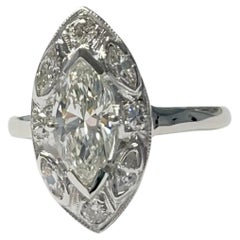 GIA Certified 1.02 Carat Marquise Diamond Engagement Ring in 18 K White Gold