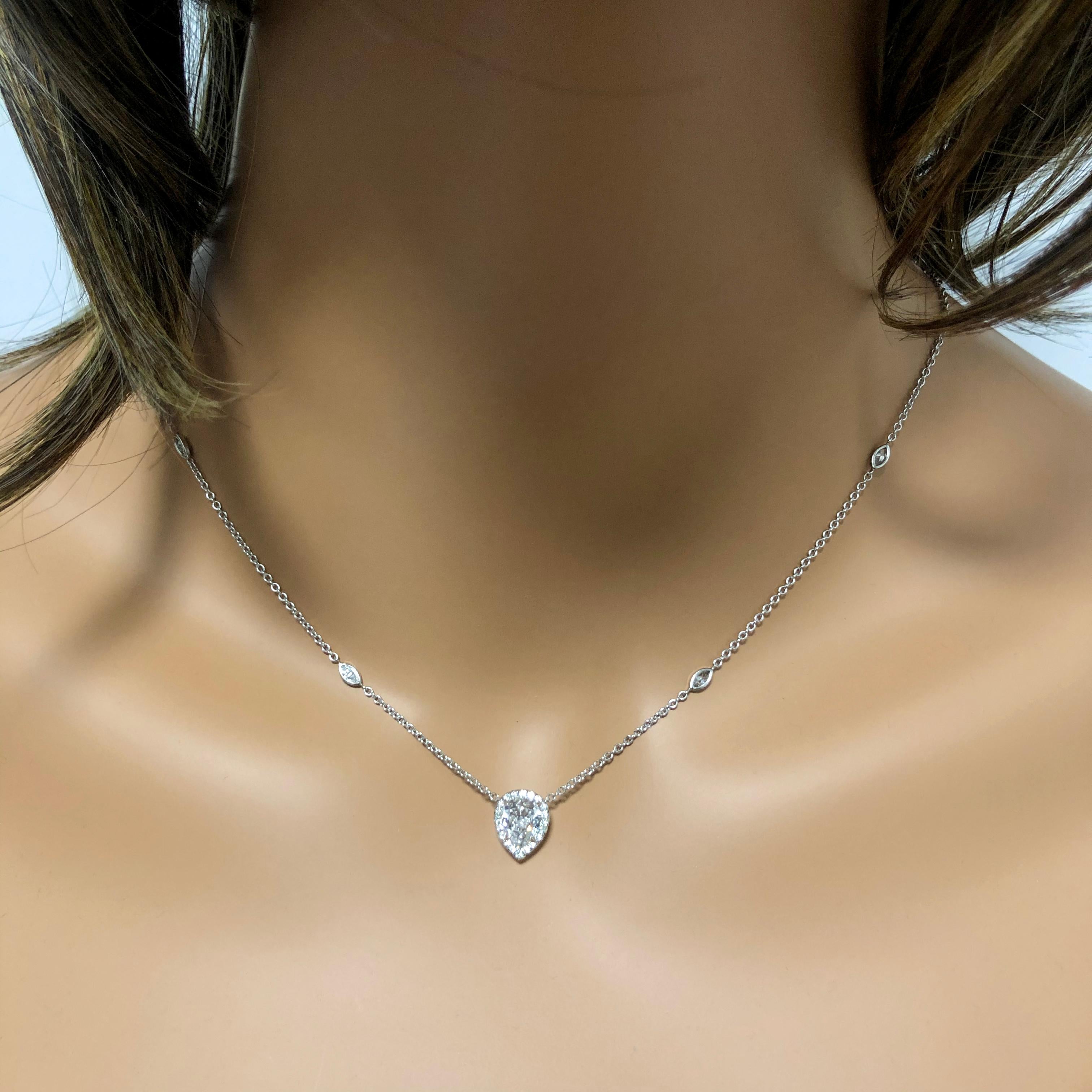 pear-shaped diamond necklace tiffany