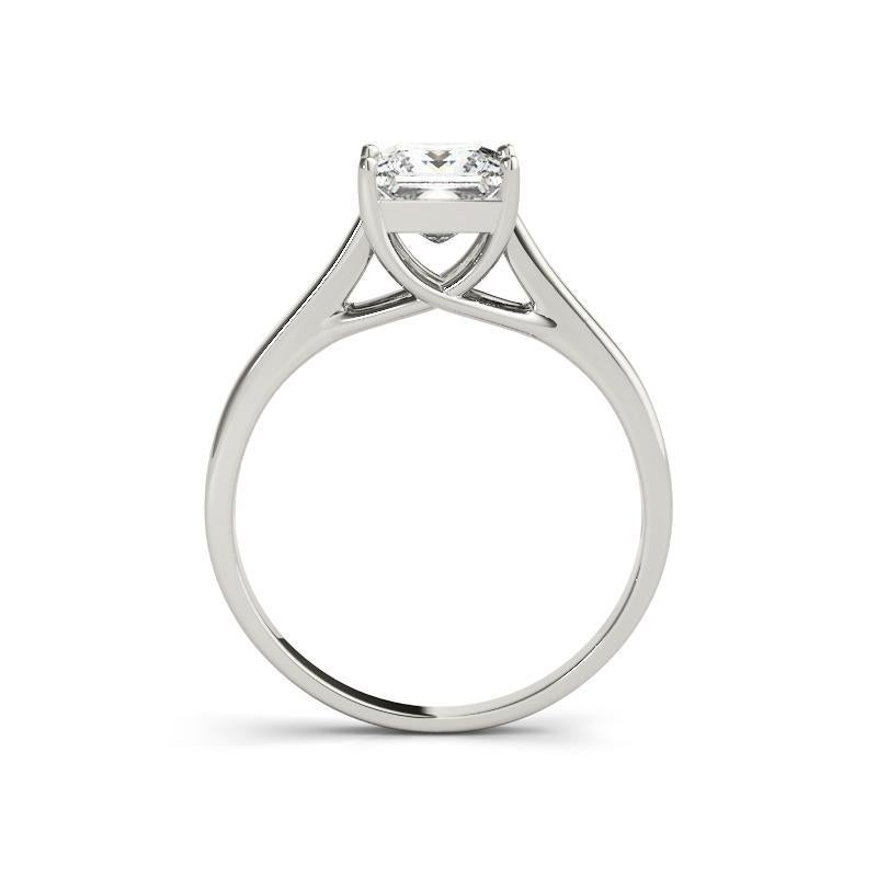 Taille princesse Bague à diamant certifiée GIA de 1,02 carat Princesse Solitaire Trellis Prong Platinum en vente