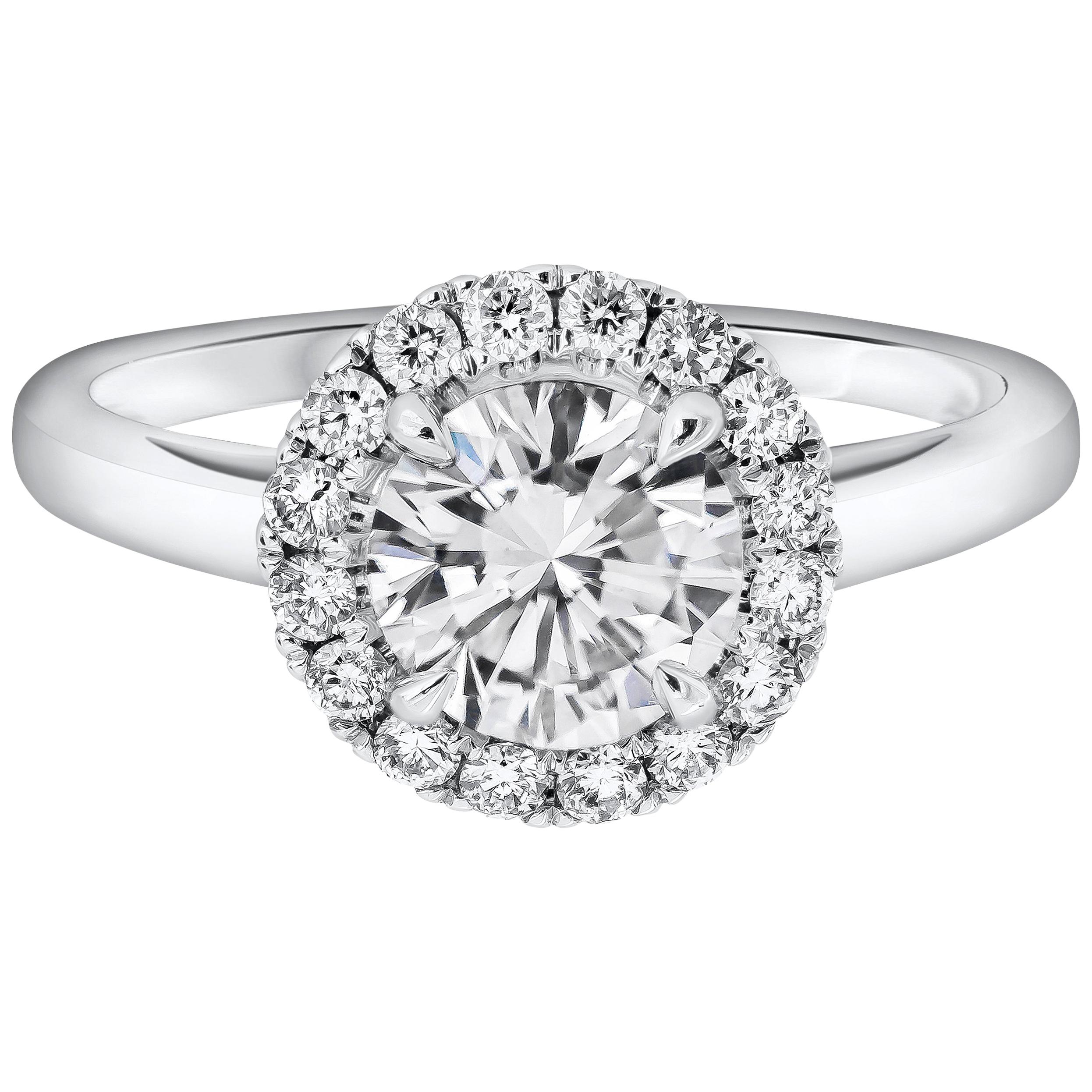 Roman Malakov, GIA Certified Round Brilliant Diamond Halo Engagement Ring
