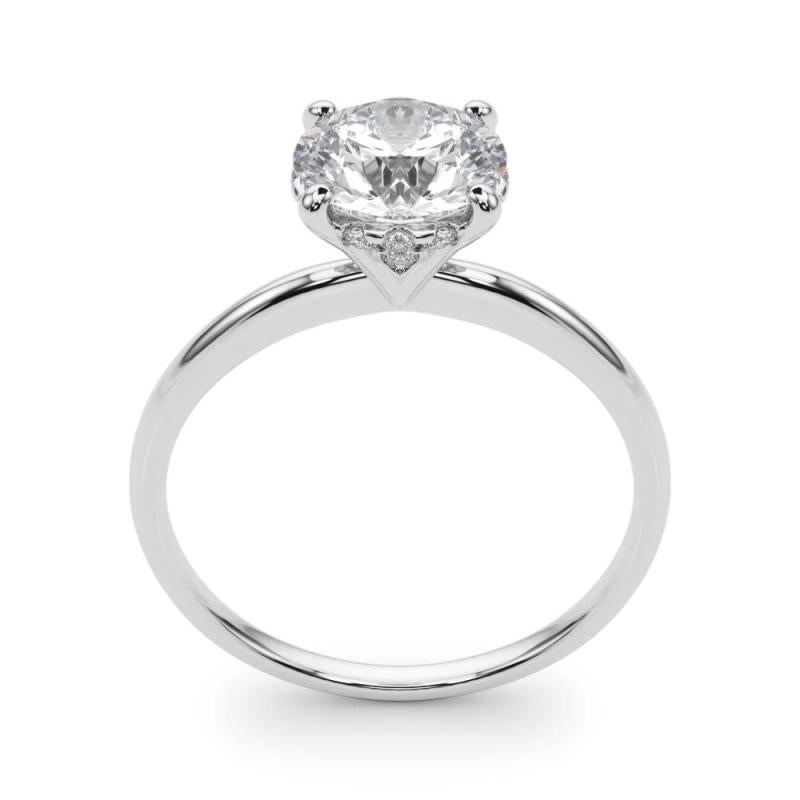 Anello con diamante rotondo e aureola nascosta da 1,02 carati certificato GIA In condizioni Nuovo in vendita a New York, NY
