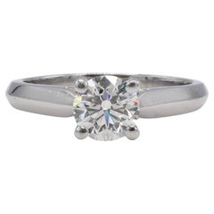 GIA Certified 1.02 Carat Round Diamond Solitaire Platinum Engagement Ring