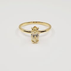 GIA Certified 1.02 Carat S-T/SI1 Marquise Diamond Ring 750 Yellow Gold