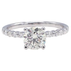 GIA Certified 1.02 I I1 Round Diamond Accented White Gold Engagement Ring
