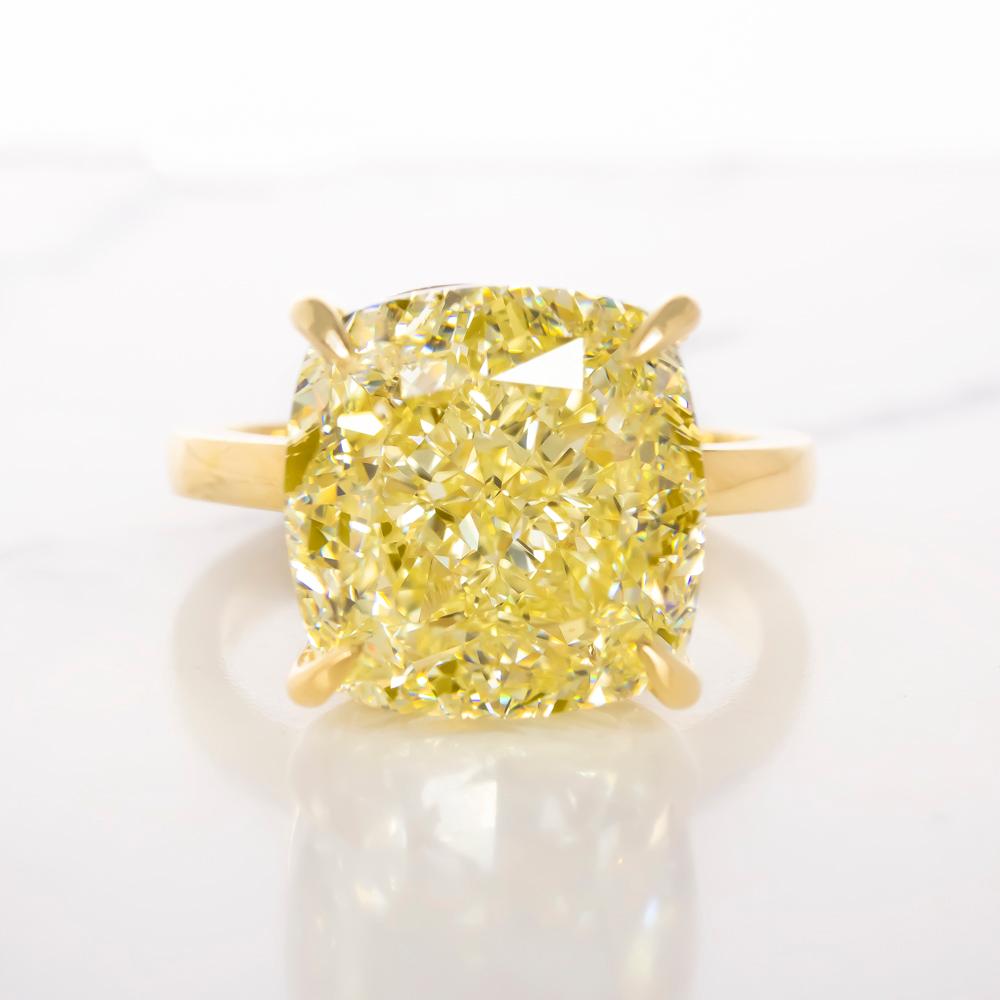 GIA Certified 7 Carat Fancy Yellow VS2 Clarity Diamond Ring