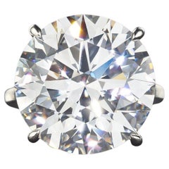 Anillo de compromiso de diamantes de corte redondo de 10,26 quilates certificado por el GIA  TIPO 2A