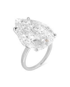 GIA Certified 10.28 Carat D Color Pear Brilliant Diamond Platinum Ring