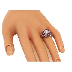 Verlobungsring mit GIA-zertifiziertem 1,02 Karat Diamant-Rubin