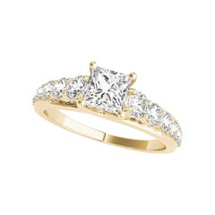 GIA Certified 1.02ct Princess Solitaire Trellis Cathedral Diamond Ring